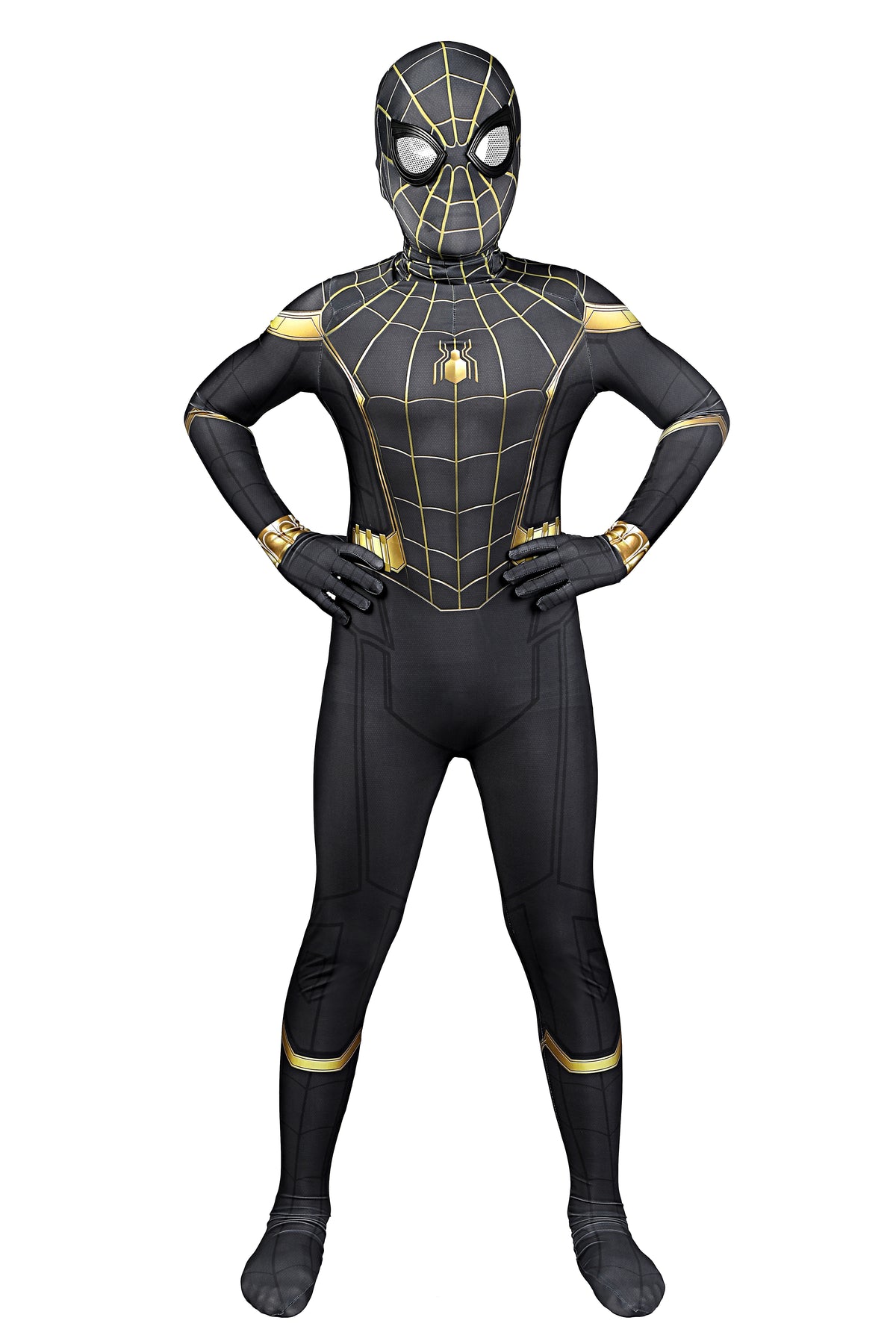 Spider-Man 3 Cosplay-Kostüm für Kinder in Schwarz und Gold | Marvel-Outfit