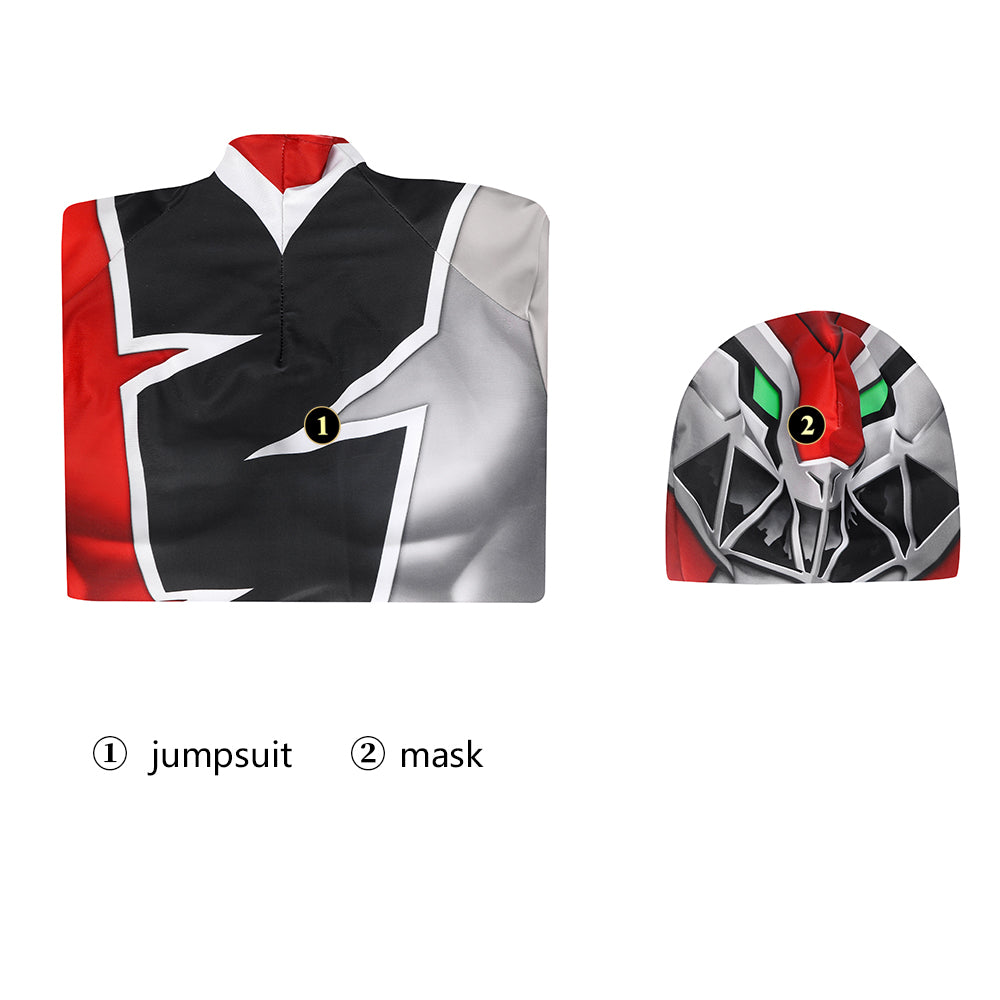 Kishiryu Sentai Ryusoulger Red Soldier Cosplay Costume | Superhero Outfit