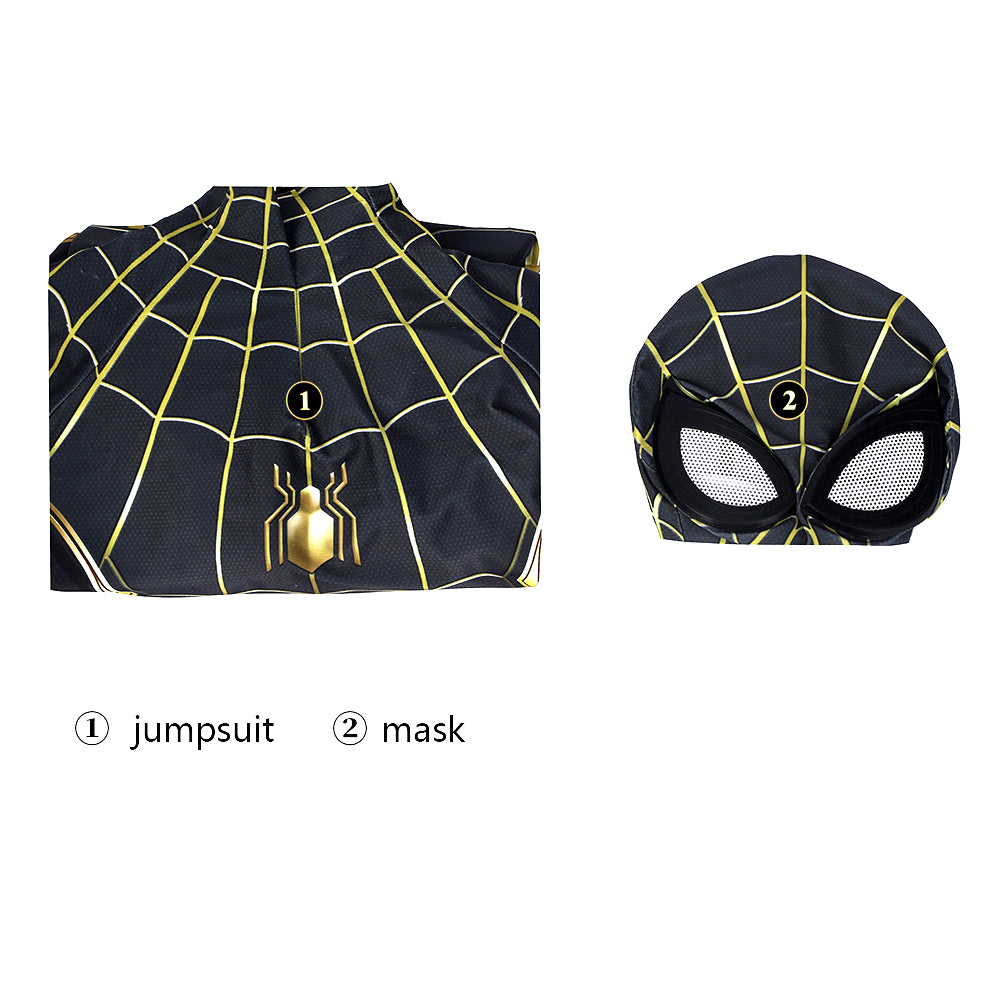 Spider-Man 3 Cosplay-Kostüm für Kinder in Schwarz und Gold | Marvel-Outfit