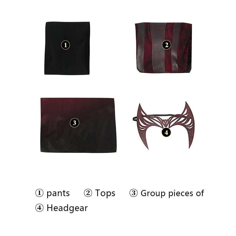 Costume de cosplay de la Sorcière rouge du Multivers de la folie | Tenue Marvel