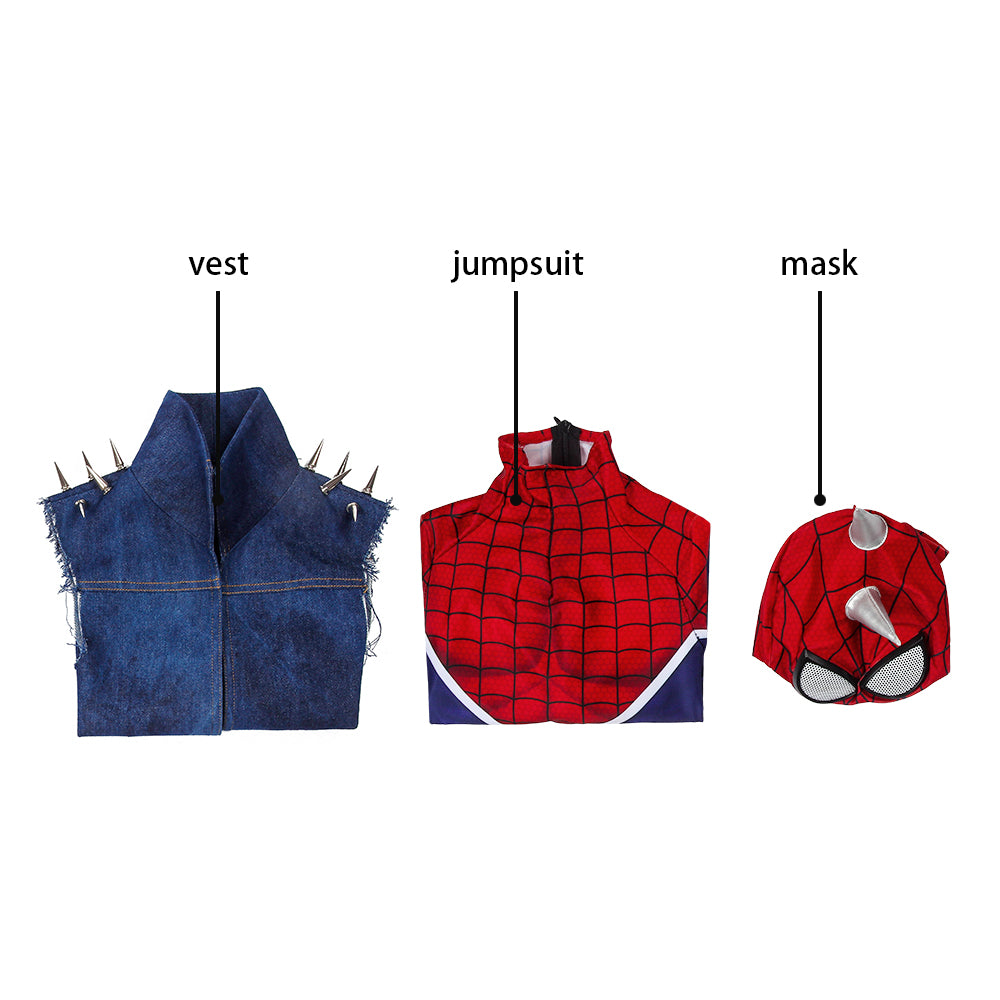 Spider-Man PS4 Punk-Anzug Cosplay-Kostüm für Kinder | Marvel-Outfit