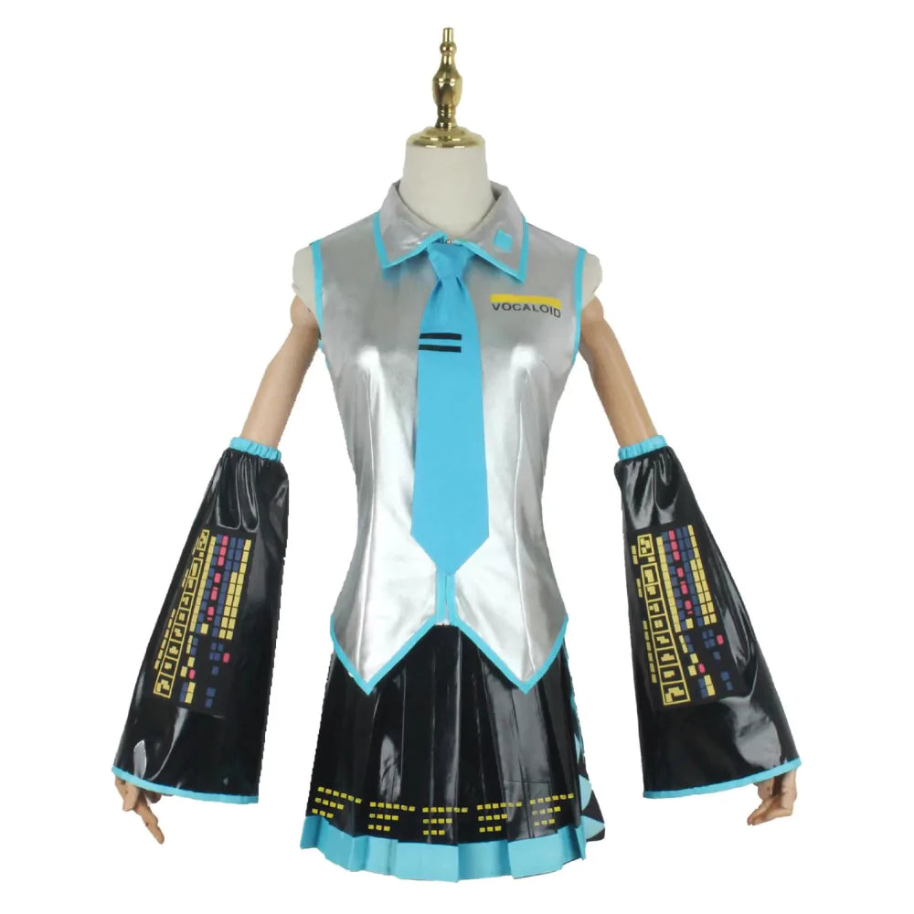 Hatsune Miku Vocaloid Female Silver Cosplay Costume | Anime Outfit