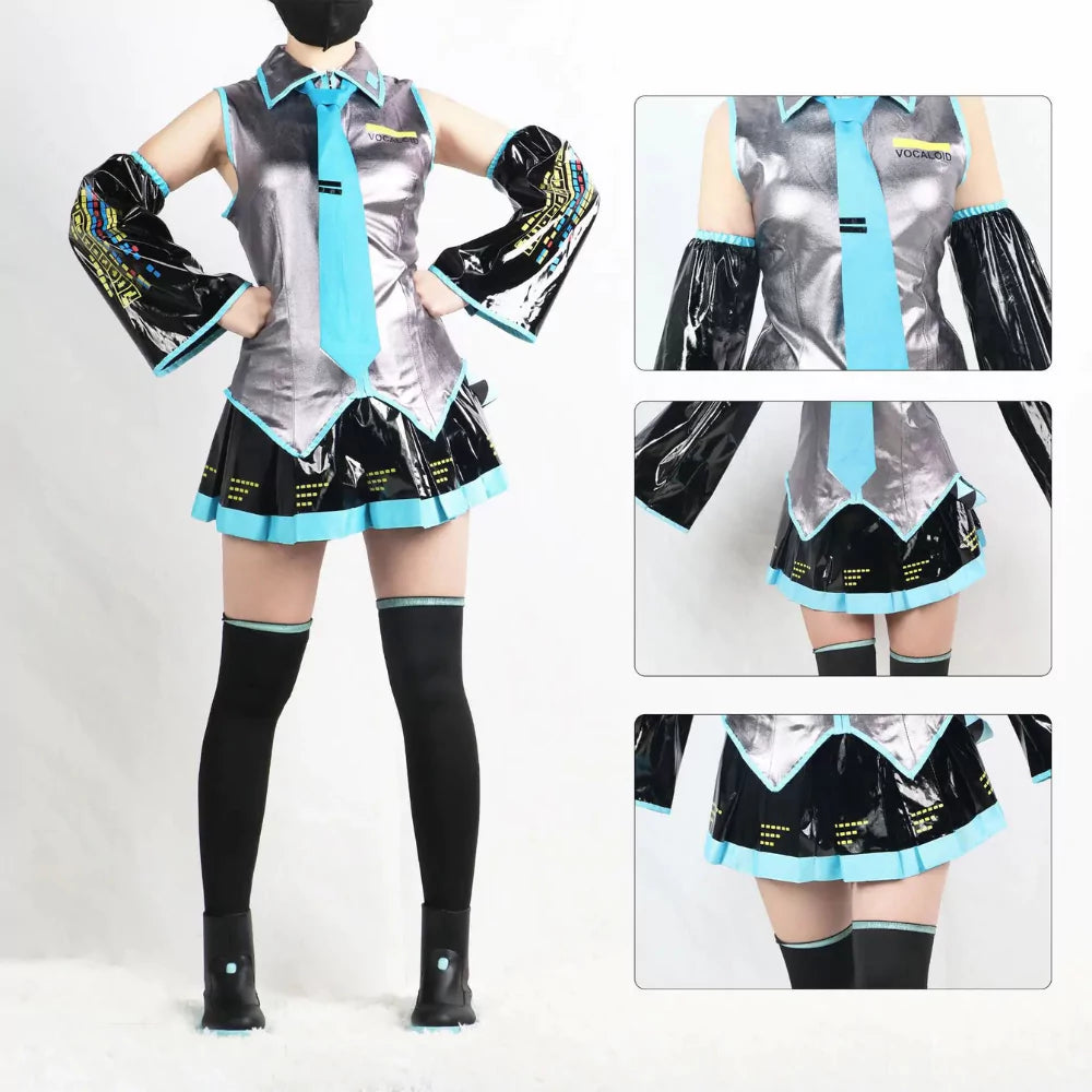 Hatsune Miku Vocaloid Female Ash Cosplay Costume | Anime Outfit