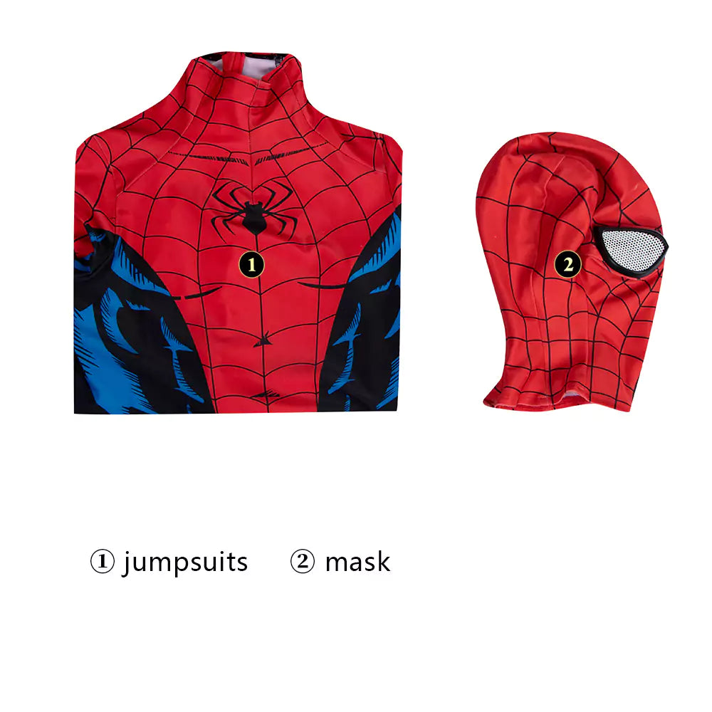 Spider-Man PS5 Vintage Comic Anzug Cosplay Kostüm für Kinder | Marvel Outfit