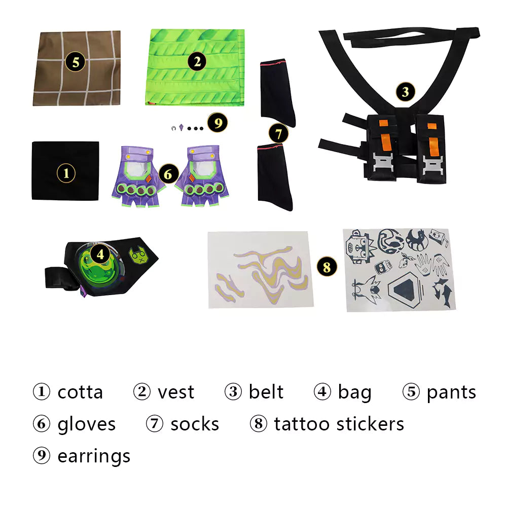 Valorant Agent Gekko Cosplay Kostüm | Gaming-Outfit