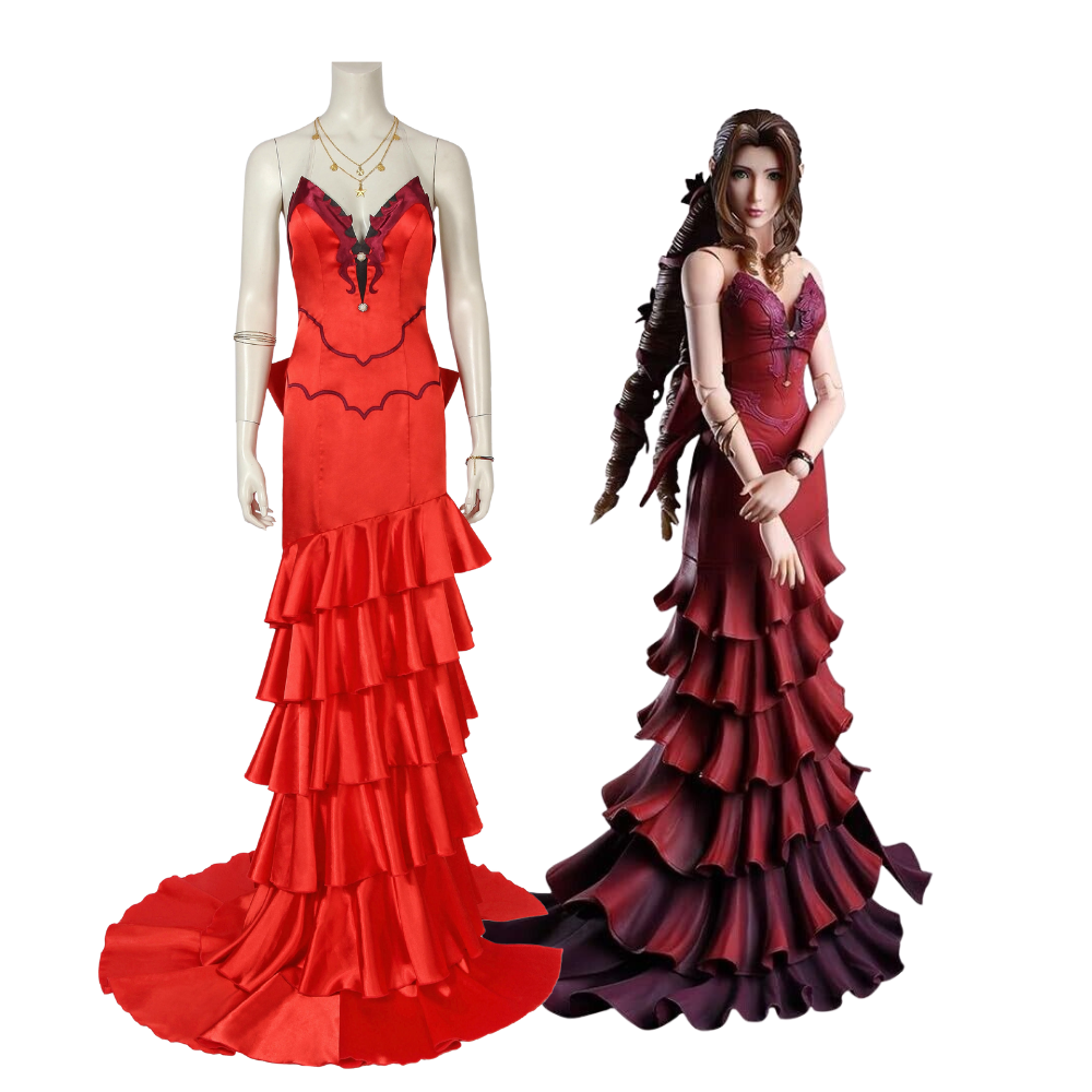 Final Fantasy VII Aerith Gainsborough Dress Cosplay Costume – Gaming Outfit – Ace Cosplay