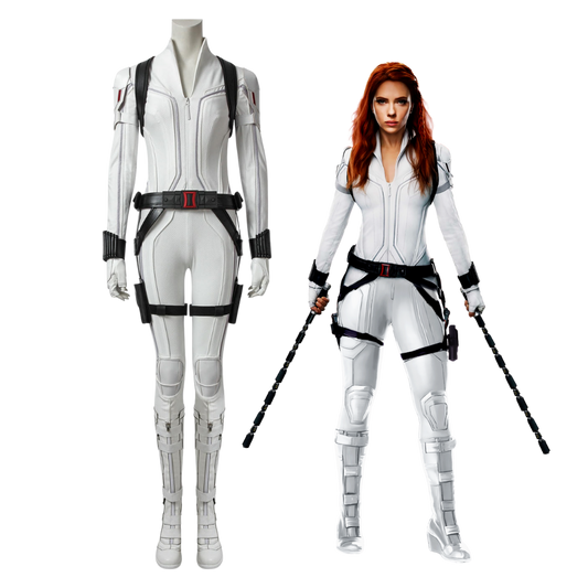 Costume de cosplay de Natasha Romanoff, la Veuve Noire, en costume blanc | Tenue Marvel