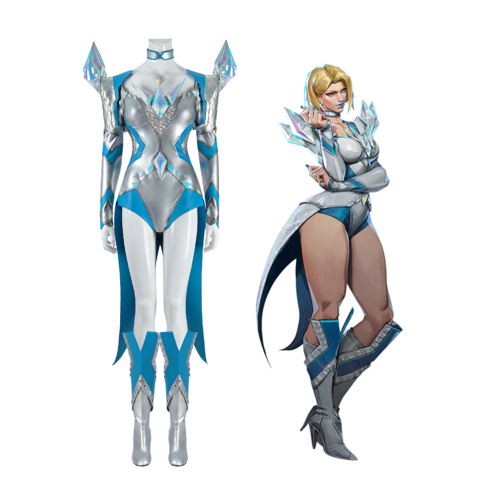 Costume de cosplay Emma Frost de la Reine Blanche Marvel Rivals | Tenue de jeu