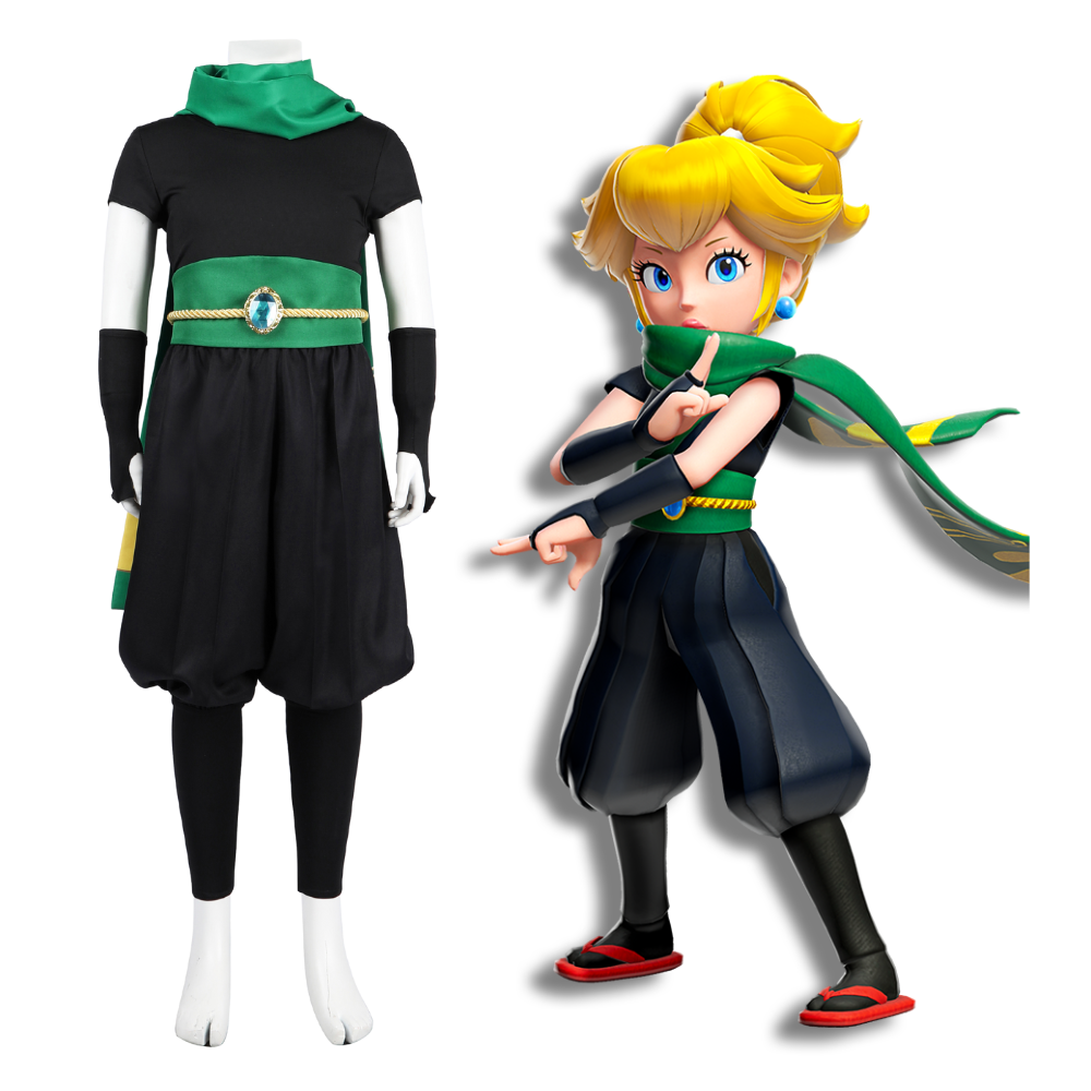 Princess Peach Showtime! Kids Ninja Cosplay Costume – Gaming Outfit – Ace Cosplay