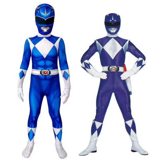 Costume de cosplay Power Rangers Blue Ranger Billy pour enfant | Tenue de super-héros