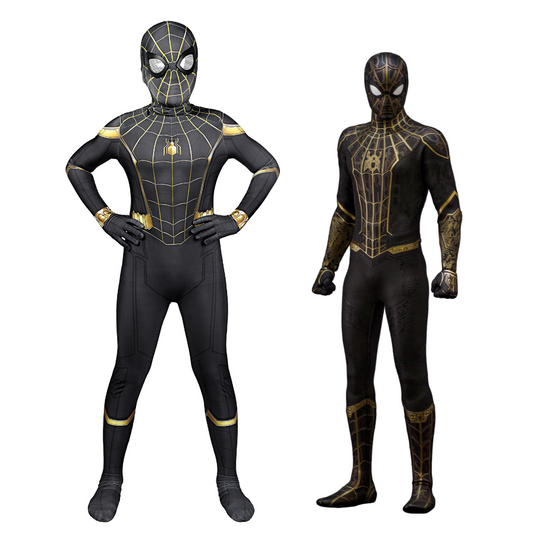 Spider-Man 3 Cosplay-Kostüm für Kinder in Schwarz und Gold | Marvel-Outfit