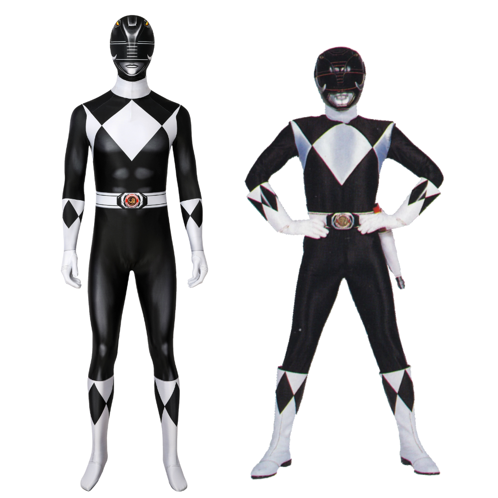 Power Rangers Black Ranger Zack Cosplay Kostüm | Superhelden-Outfit