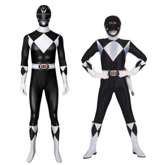 Costume de cosplay Power Rangers Black Ranger Zack | Tenue de super-héros