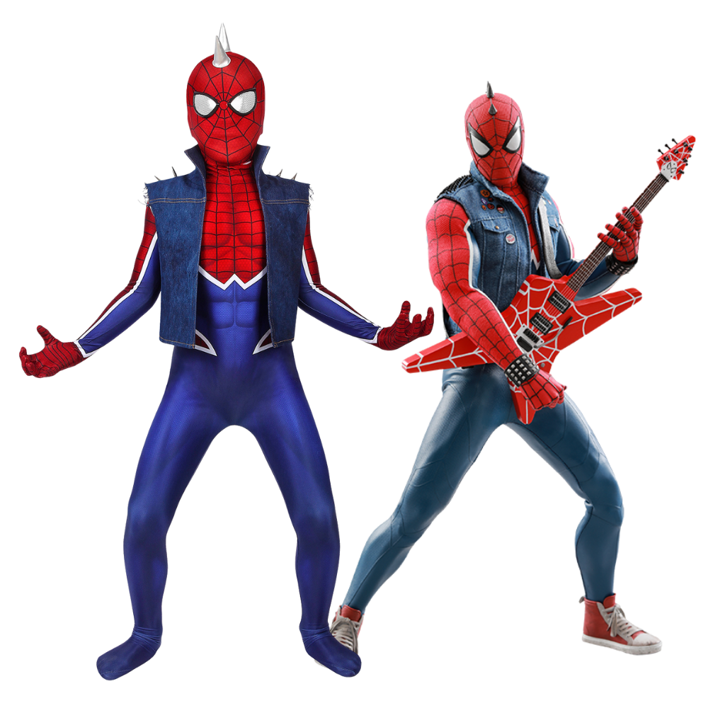 Spider-Man PS4 Punk-Anzug Cosplay-Kostüm für Kinder | Marvel-Outfit