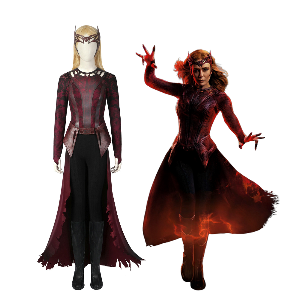 Costume de cosplay de la Sorcière rouge du Multivers de la folie | Tenue Marvel