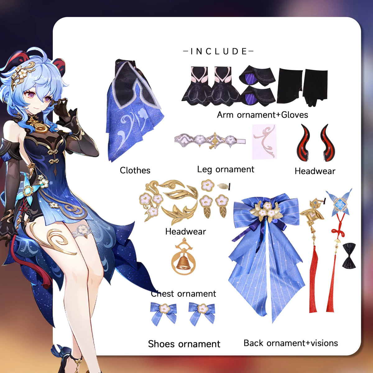 Genshin Impact Ganyu Carnival Cosplay Costume – Gaming Outfit – photo 3 of 20