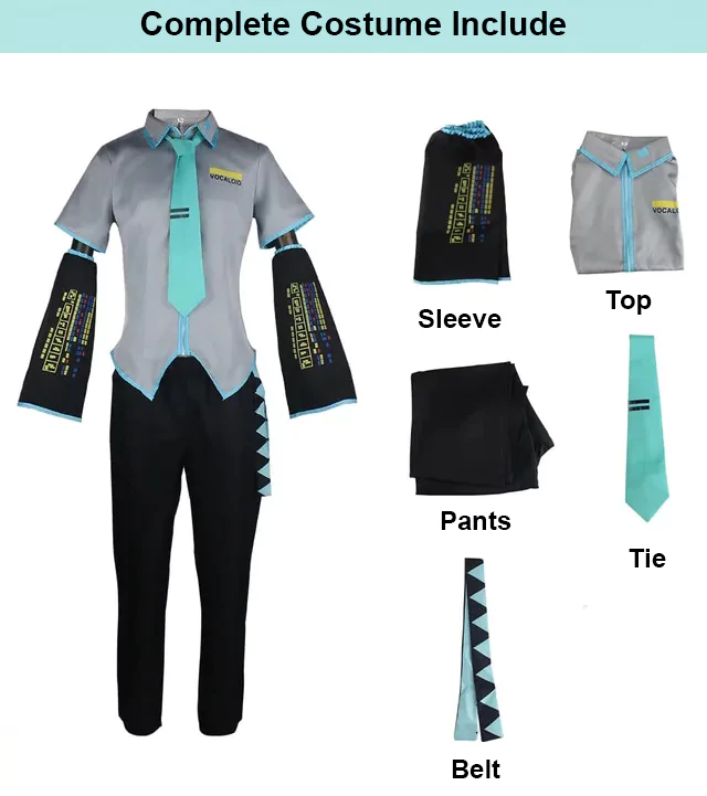 Hatsune Miku Vocaloid Male Grey Cosplay Costume | Anime Outfit