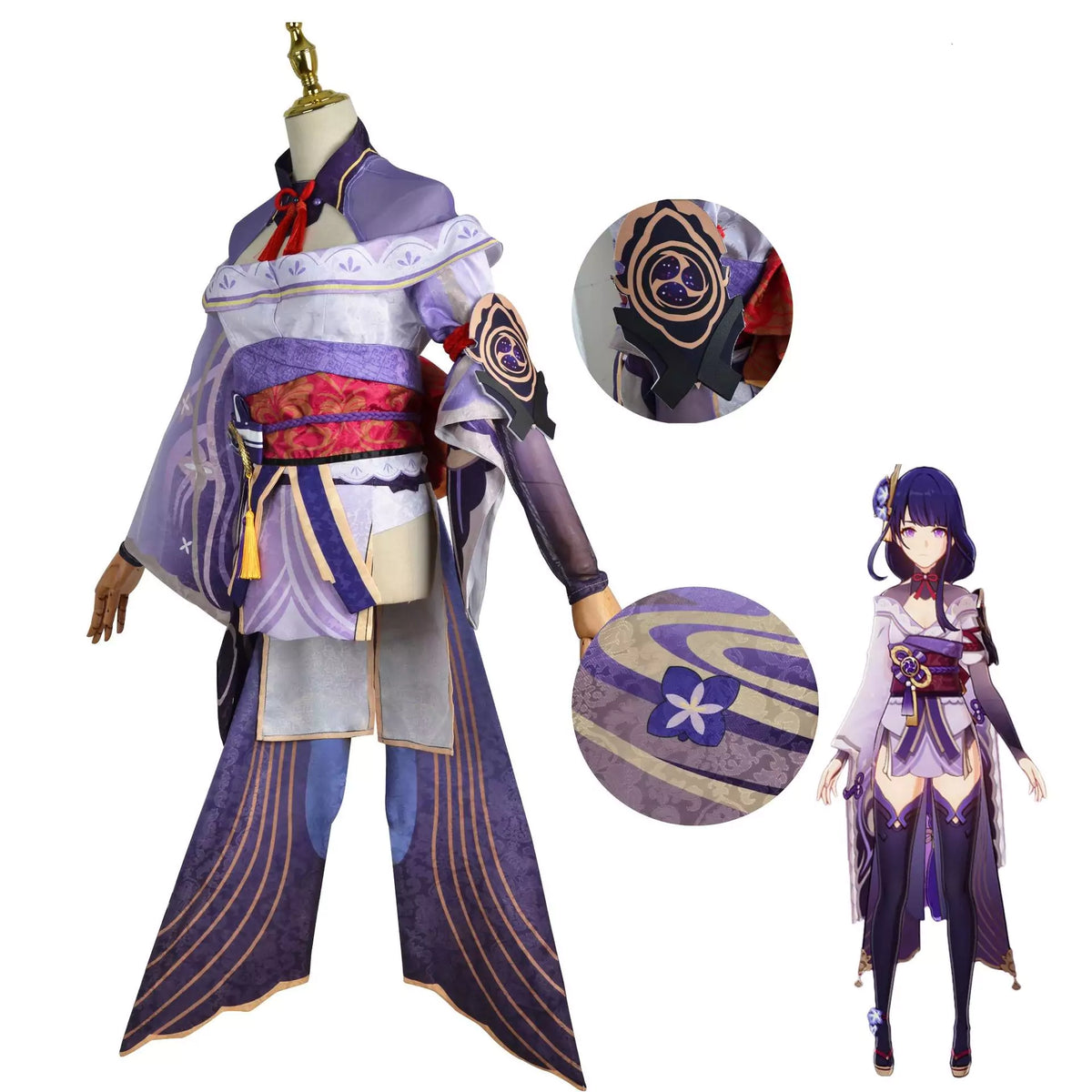 Costume de cosplay Raiden Shogun de Genshin Impact | Tenue de jeu
