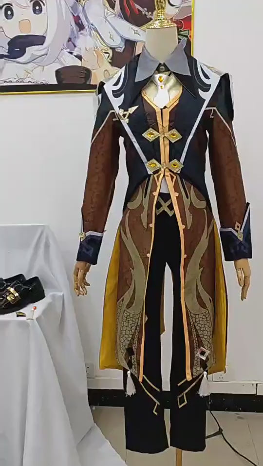 Genshin Impact Zhongli Cosplay Costume – Gaming Outfit – video 14 of 14
