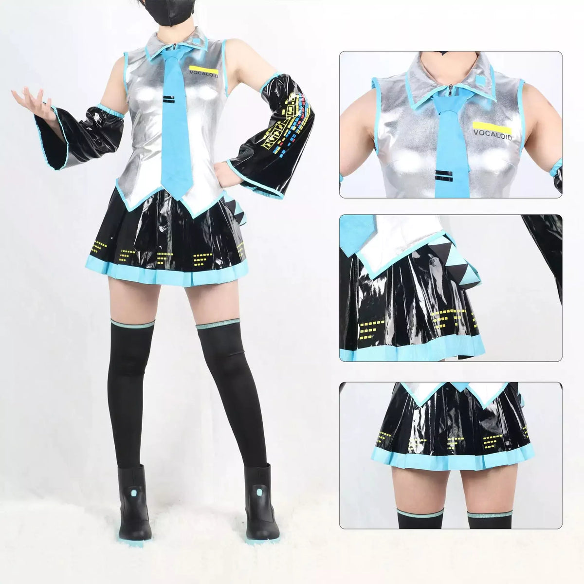 Hatsune Miku Vocaloid Female Silver Cosplay Costume | Anime Outfit