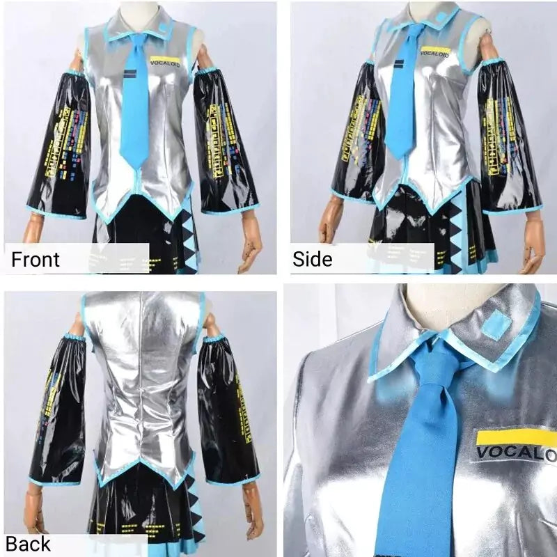 Hatsune Miku Vocaloid Female Silver Cosplay Costume | Anime Outfit