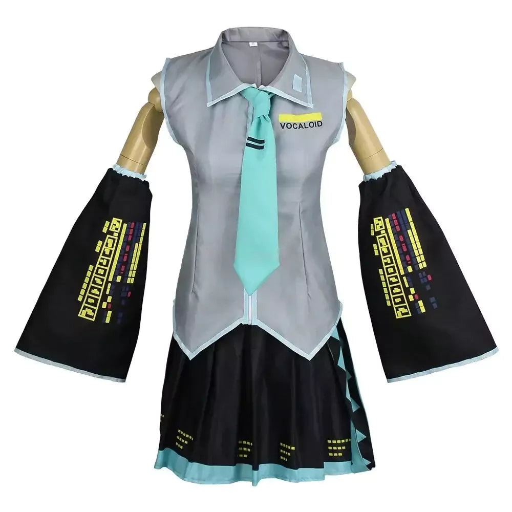 Hatsune Miku Vocaloid Female Grey Cosplay Costume | Anime Outfit