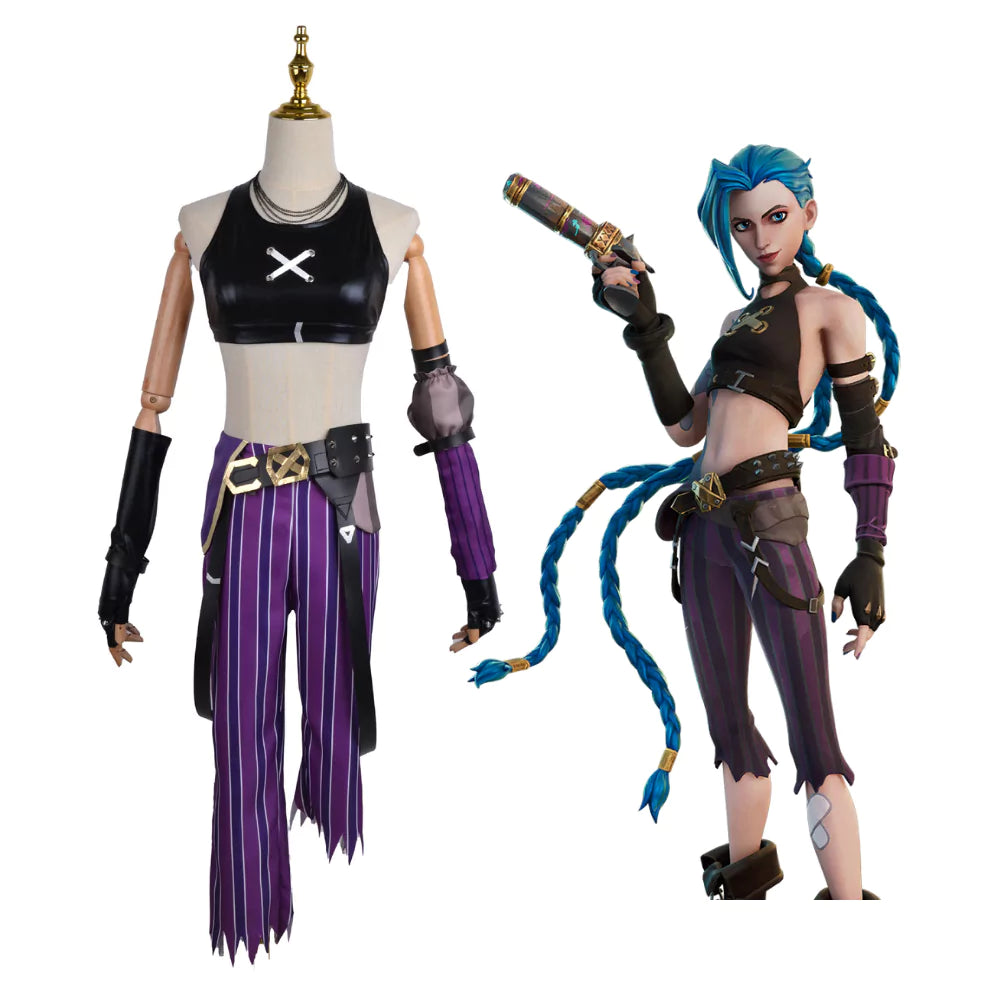 League of Legends Arcane Jinx Purple Cosplay Costume – Gaming Outfit – Ace Cosplay