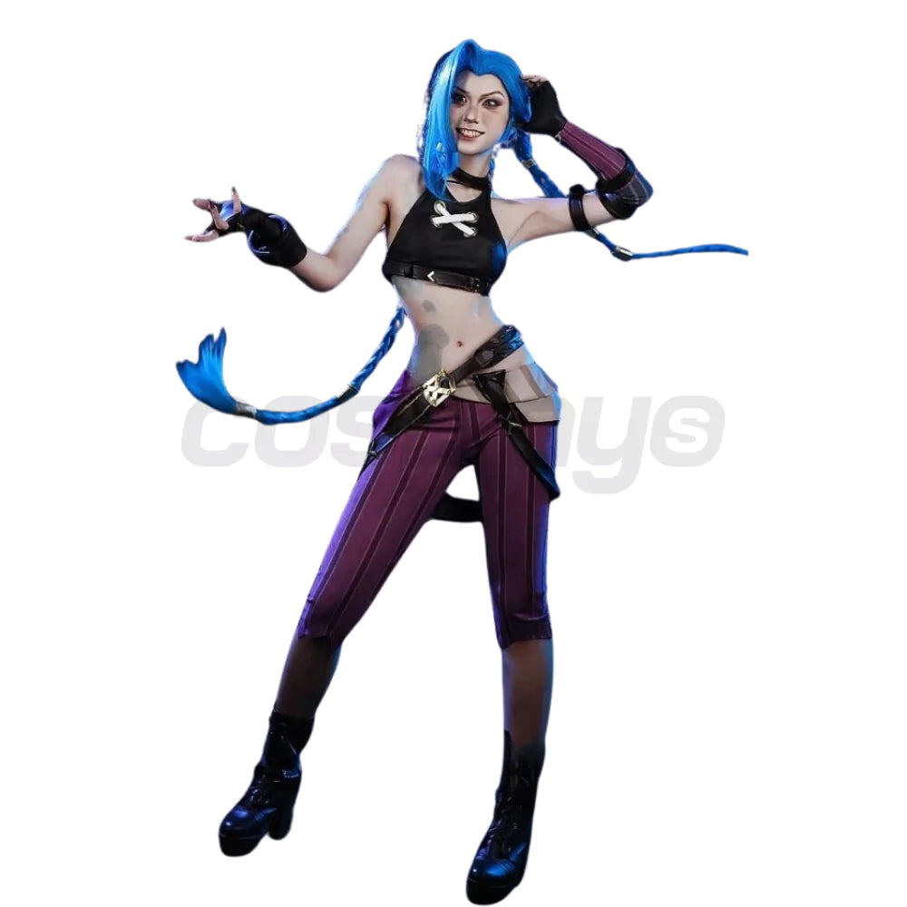 League of Legends Arcane Jinx Purple Cosplay Costume – Gaming Outfit – photo 4 of 12