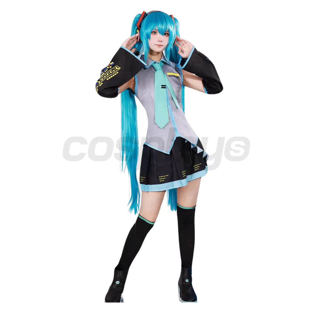 Hatsune Miku Vocaloid Female Grey Cosplay Costume | Anime Outfit